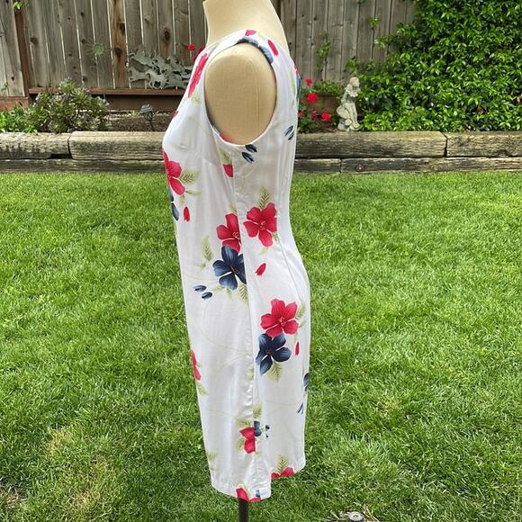 La Cabana Tropical Hawaiian Floral V-Neck Sleeveless Dress Women's Size Small - Picture 4 of 11